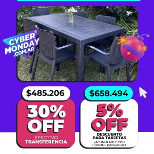 Mesa Indonesia + 6 sillas Guinea