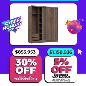 Placard Premium Nature 3 Puertas Corredizas