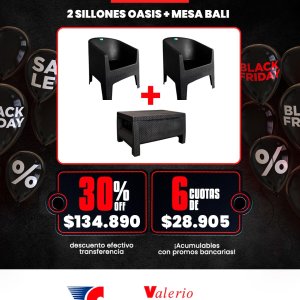 2 Sillones Oasis + Mesa Bali